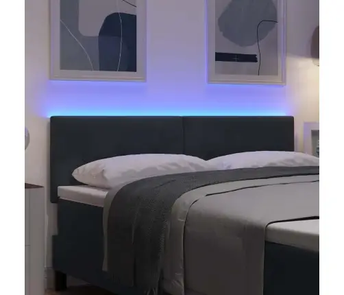 Led Galvas Dēlis Ar Pogu Tuftingu Tumši Pelēks 80 Cm No Samta Vidaxl