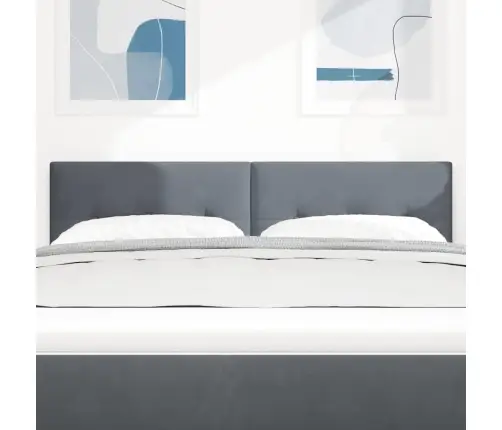 Led Galvas Dēlis Ar Pogu Tuftingu Tumši Pelēks 80 Cm No Samta Vidaxl