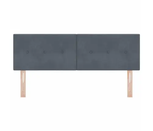 Led Galvas Dēlis Ar Pogu Tuftingu Tumši Pelēks 80 Cm No Samta Vidaxl