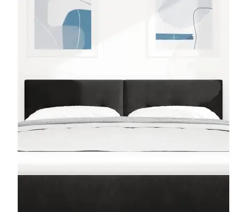 Led Gultas Galva Ar Galvas Klāju Melna 160 Cm Poliesters Vidaxl