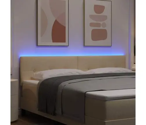 Led Gultas Galva Ar Galvas Klāju Krēmkrāsa 180 Cm Poliesters Vidaxl