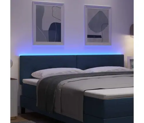 Led Gultas Galva Ar Galvas Klāju Zila 180 Cm Poliesters Vidaxl