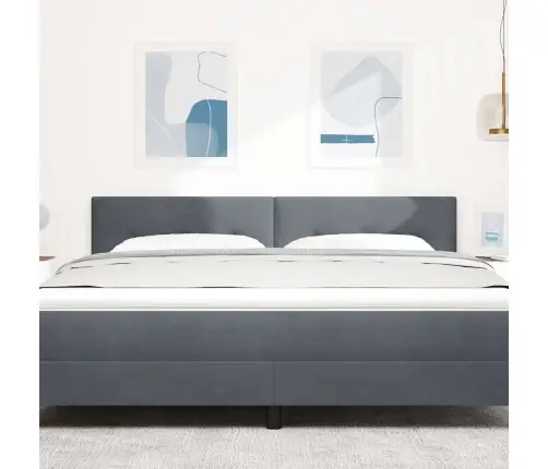 Led Gultas Galva Ar Galvas Klāju Pelēka 180 Cm Poliesters Vidaxl