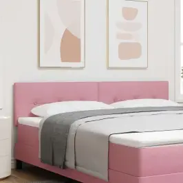 Led Gultas Galva Ar Galvas Klāju Rozā 180 Cm Poliesters Vidaxl