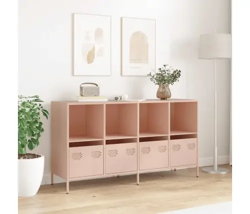 Kumode, Rozā, 135X39X73,5 Cm, Auksti Velmēts Tērauds Vidaxl