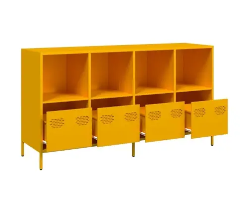 Kumode, Sinepju Dzeltena, 135X39X73,5Cm, Auksti Velmēts Tērauds Vidaxl