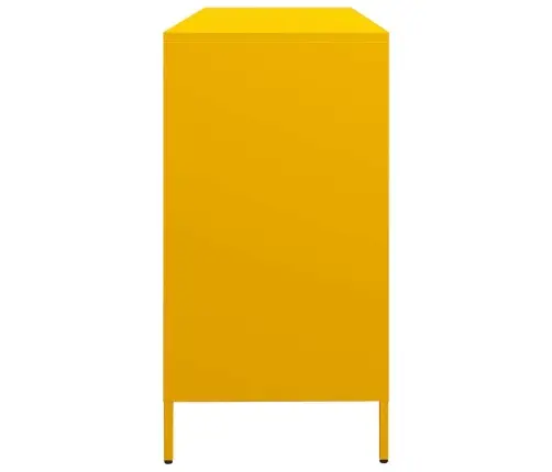 Kumode, Sinepju Dzeltena, 135X39X73,5Cm, Auksti Velmēts Tērauds Vidaxl