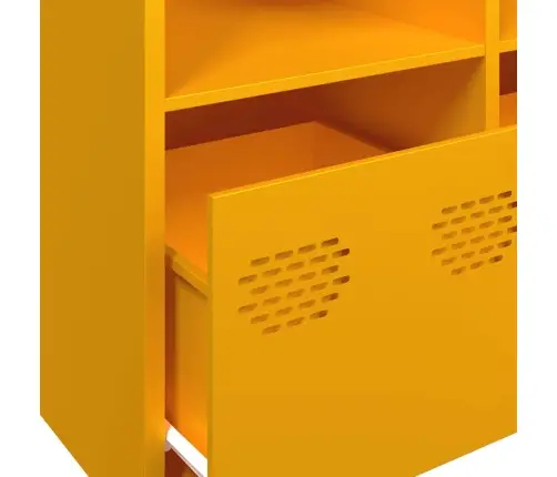 Kumode, Sinepju Dzeltena, 135X39X73,5Cm, Auksti Velmēts Tērauds Vidaxl