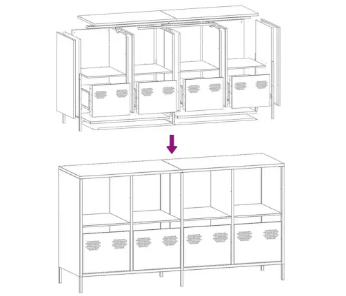 Kumode, Sinepju Dzeltena, 135X39X73,5Cm, Auksti Velmēts Tērauds Vidaxl
