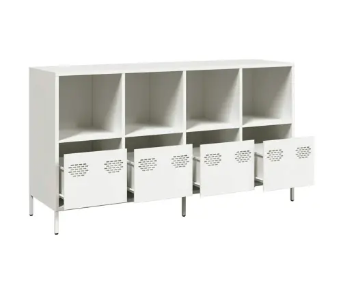 Kumode, Balta, 135X39X73,5 Cm, Auksti Velmēts Tērauds Vidaxl