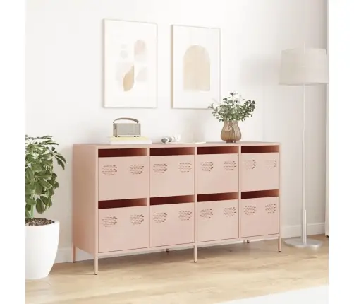 Kumode, Rozā, 135X39X73,5 Cm, Auksti Velmēts Tērauds Vidaxl