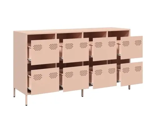 Kumode, Rozā, 135X39X73,5 Cm, Auksti Velmēts Tērauds Vidaxl