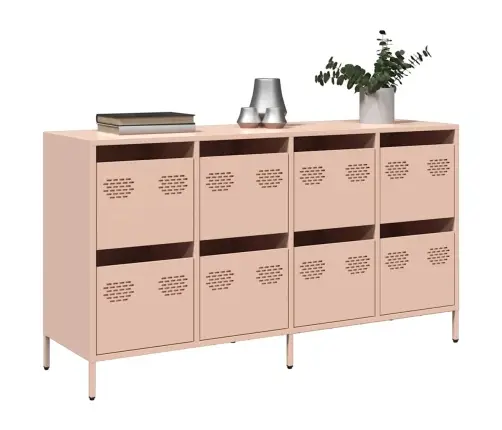 Kumode, Rozā, 135X39X73,5 Cm, Auksti Velmēts Tērauds Vidaxl