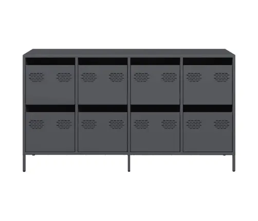 Kumode, Antracītpelēka, 135X39X73,5 Cm, Auksti Velmēts Tērauds Vidaxl