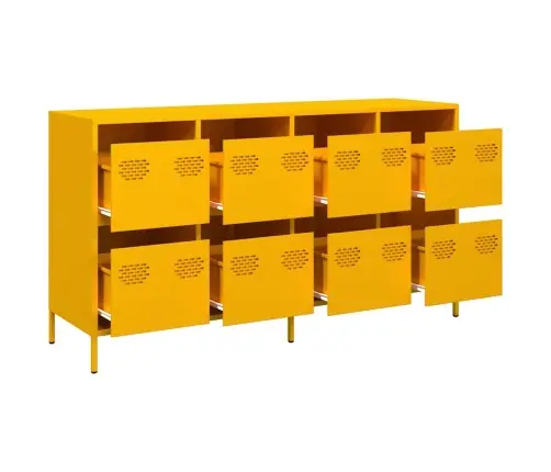 Kumode, Sinepju Dzeltena, 135X39X73,5Cm, Auksti Velmēts Tērauds Vidaxl