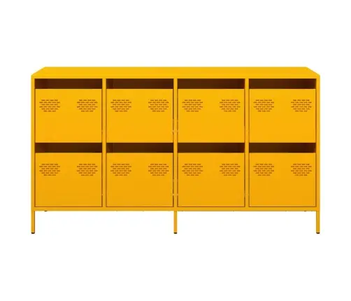 Kumode, Sinepju Dzeltena, 135X39X73,5Cm, Auksti Velmēts Tērauds Vidaxl