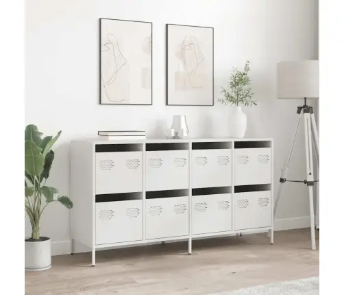 Šoninė Spintelė, Balta, 135X39X73,5cm Plienas