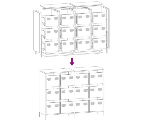 Puhvetkapp, Must, 135X39X103,5 cm Külmvaltsitud Teras