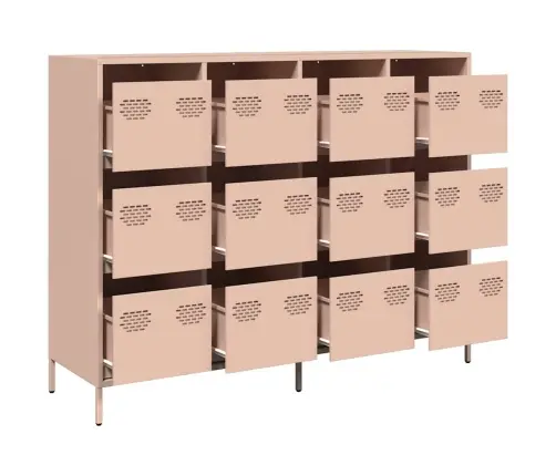 Kumode, Rozā, 135X39X103,5 Cm, Auksti Velmēts Tērauds Vidaxl