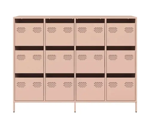 Kumode, Rozā, 135X39X103,5 Cm, Auksti Velmēts Tērauds Vidaxl