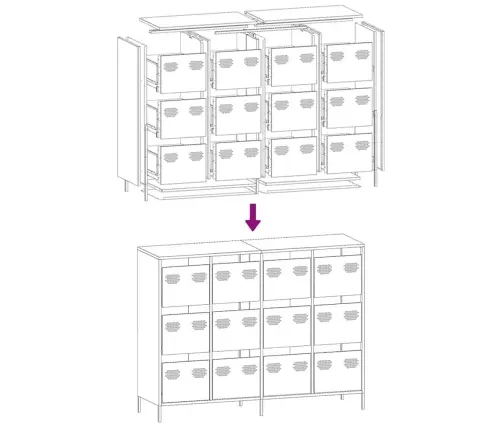Kumode, Rozā, 135X39X103,5 Cm, Auksti Velmēts Tērauds Vidaxl