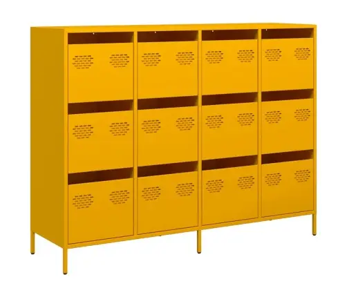 Puhvetkapp Sinepikollane 135X39X103,5 Cm Külmvaltsitud Teras Puhvetkapp Sinepikollane 135X39X103,5 Cm Külmvaltsitud Teras