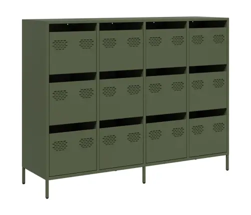 Puhvetkapp, Oliiviroheline, 135X39X103,5cm Külmvaltsitud Teras