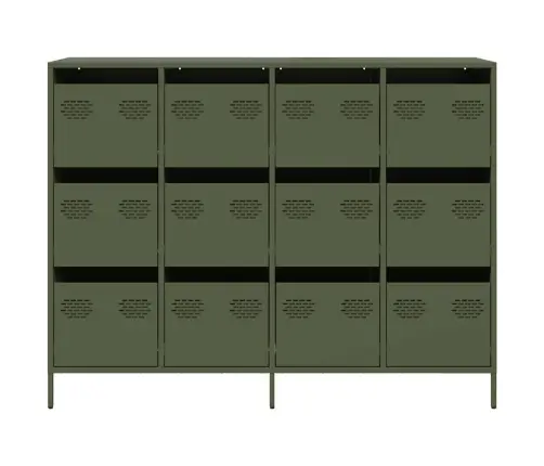 Puhvetkapp, Oliiviroheline, 135X39X103,5cm Külmvaltsitud Teras