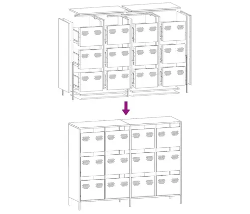 Puhvetkapp, Oliiviroheline, 135X39X103,5cm Külmvaltsitud Teras