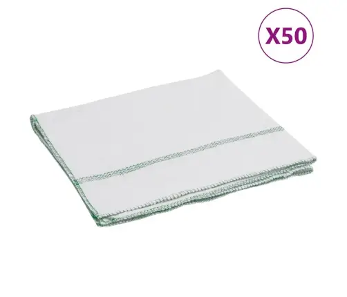 Tīrīšanas Lupatiņas, 50 Gab., Baltas Ar Zaļām Svītrām, 50X60 Cm Vidaxl