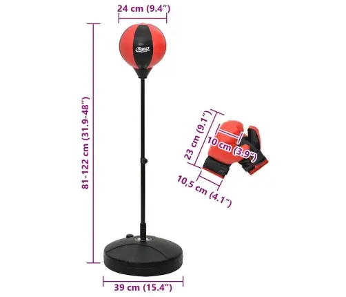 Štancēšanas Bumbiņu Komplekts Ar Cimdiem, Un Sūkni, 81-122 Cm Vidaxl