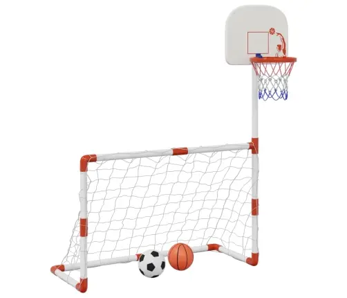 Bērnu Futbola Un Basketbola Komplekts Ar Bumbām 98X50X70 Cm Vidaxl
