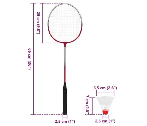 Badmintona Komplekts Ar 4 Raketēm Un Tīklu 620X151 Cm Vidaxl