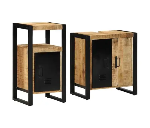 Vannitoa Mööbleset 2 Pcs Pruun 55 X 35 X 60 Cm Karm Mango Puit