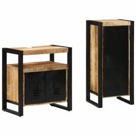 Vannitoa Mööbleset 2 Pcs Pruun 40 X 35 X 90 Cm Tugev Mango Puu