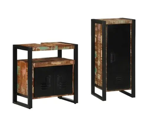 Vannas Istabas Mēbeļu Komplekts 2 Pcs Ciets Atjaunots Koks Vidaxl