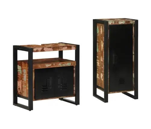 Vannas Istabas Mēbeļu Komplekts 2 Pcs Ciets Atjaunots Koks Vidaxl