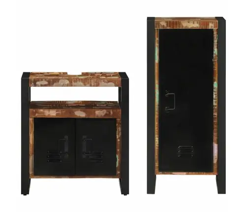 Vannas Istabas Mēbeļu Komplekts 2 Pcs Ciets Atjaunots Koks Vidaxl