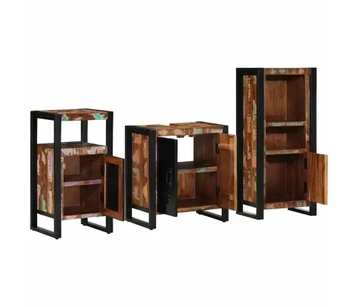 Vannas Istabas Mēbeļu Komplekts 3 Pcs Ciets Atjaunots Koks Vidaxl