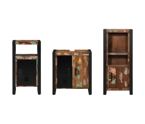 Vannas Istabas Mēbeļu Komplekts 3 Pcs Ciets Atjaunots Koks Vidaxl