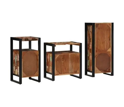 Vannitoa Mööbleset Riiuliga Uksega 3 Pcs Pruun Tugev Mango Puu