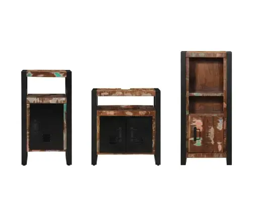 Vannitoa Mööbleset Riiuliga Uksega 3 Pcs Pruun Tugev Mango Puu