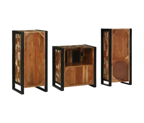 Vannas Istabas Mēbeļu Komplekts 3 Pcs Ciets Atjaunots Koks Vidaxl