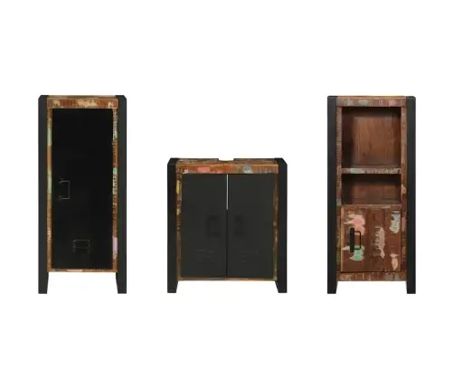 Vannas Istabas Mēbeļu Komplekts 3 Pcs Ciets Atjaunots Koks Vidaxl