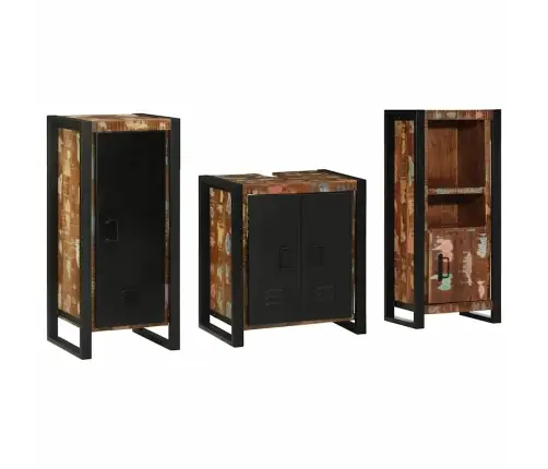 Vannas Istabas Mēbeļu Komplekts 3 Pcs Ciets Atjaunots Koks Vidaxl