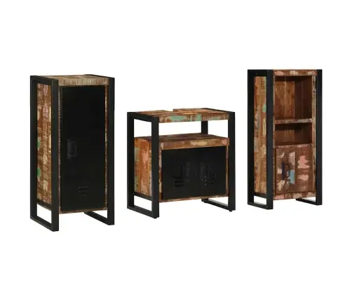 Vannas Istabas Mēbeļu Komplekts 3 Pcs Ciets Atjaunots Koks Vidaxl