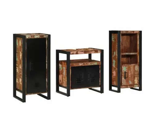 Vannas Istabas Mēbeļu Komplekts 3 Pcs Ciets Atjaunots Koks Vidaxl