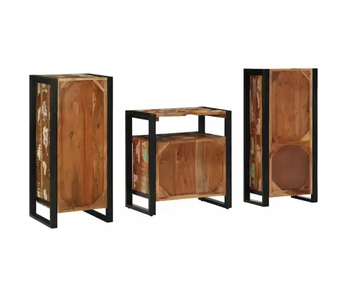 Vannas Istabas Mēbeļu Komplekts 3 Pcs Ciets Atjaunots Koks Vidaxl