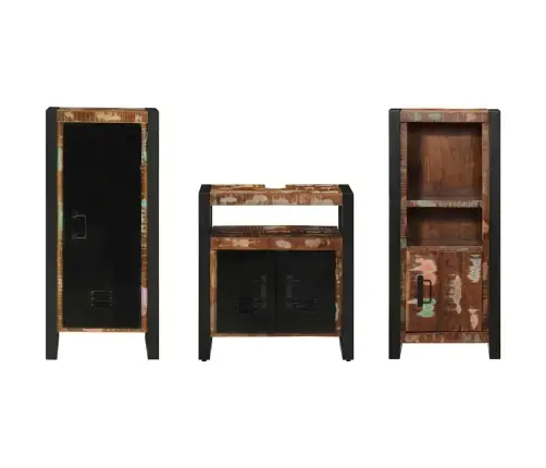 Vannas Istabas Mēbeļu Komplekts 3 Pcs Ciets Atjaunots Koks Vidaxl