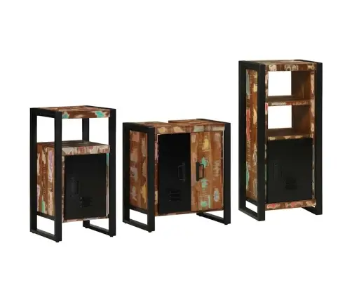 Vannas Istabas Mēbeļu Komplekts 3 Pcs Ciets Atjaunots Koks Vidaxl